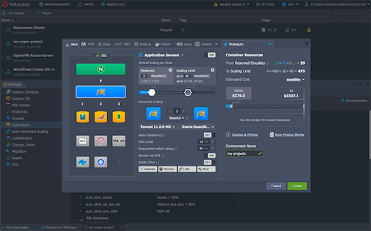 virtuozzo screenshot