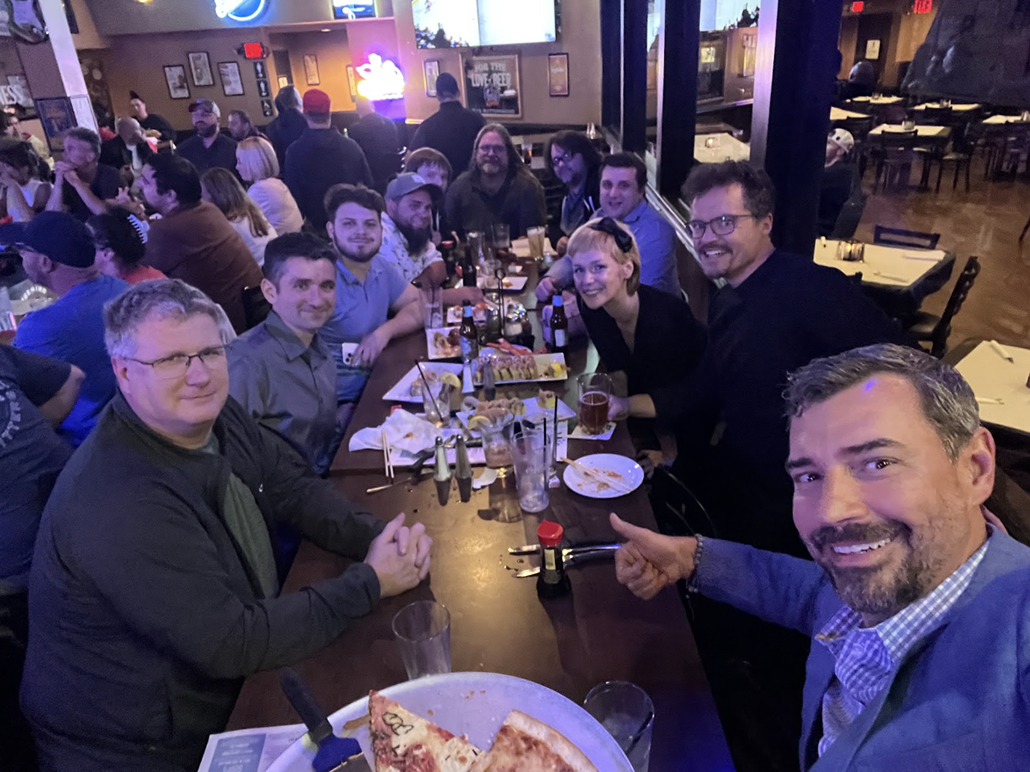 A group of employees enjoying a meet-up in New Jersey.