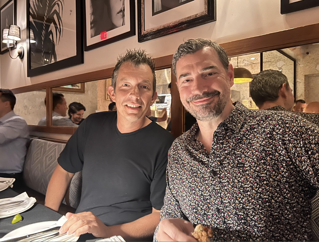 Founder and exec chairman, David Aninowsky, and COO, David Gucker, smiling for the camera.