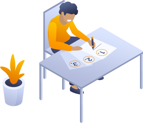Man writing a step-by-step tutorial