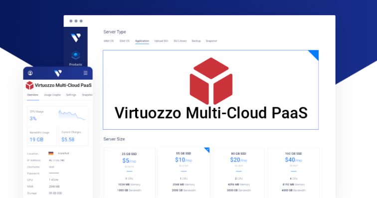 virtuozzo multicloud paas screenshot